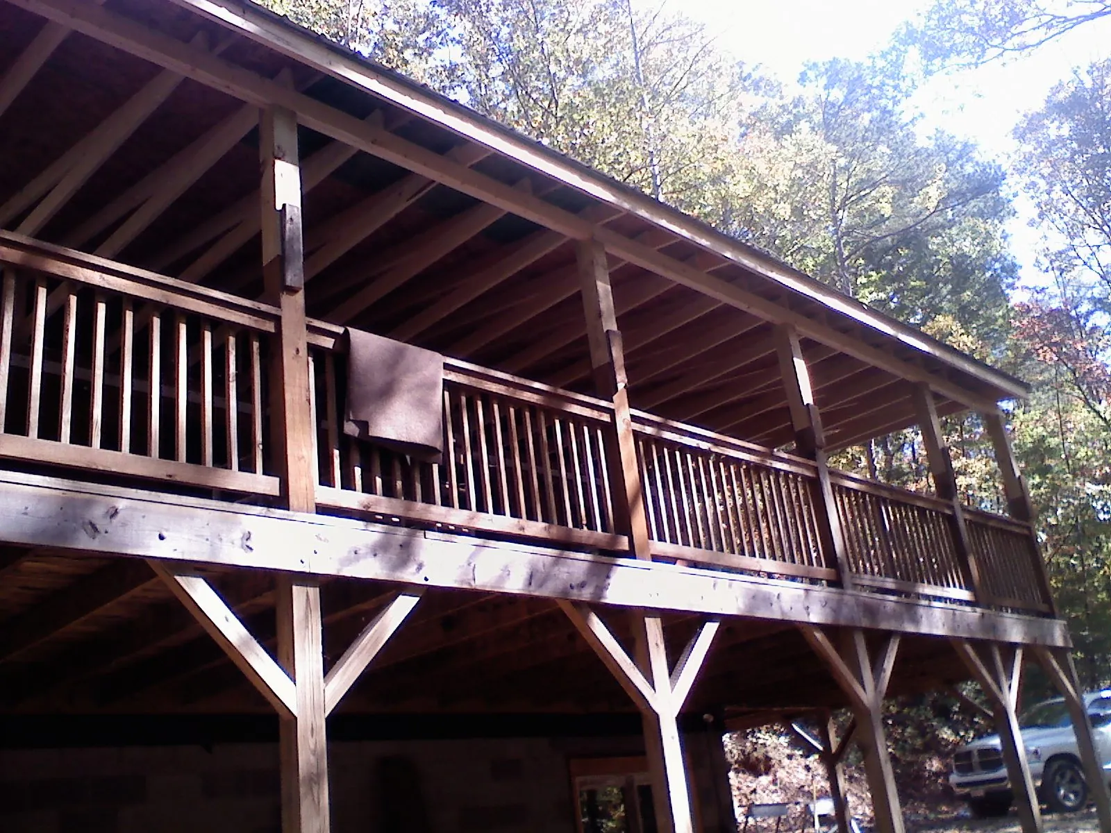 Timber framing under a new elevated porch and deck — Roof Leak Repair in Cassoday by Roofing Brothers